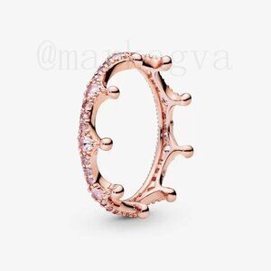 Pandora Pink Sparkling Crown Ring